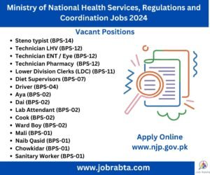 Ministry of National Health Services jobs 