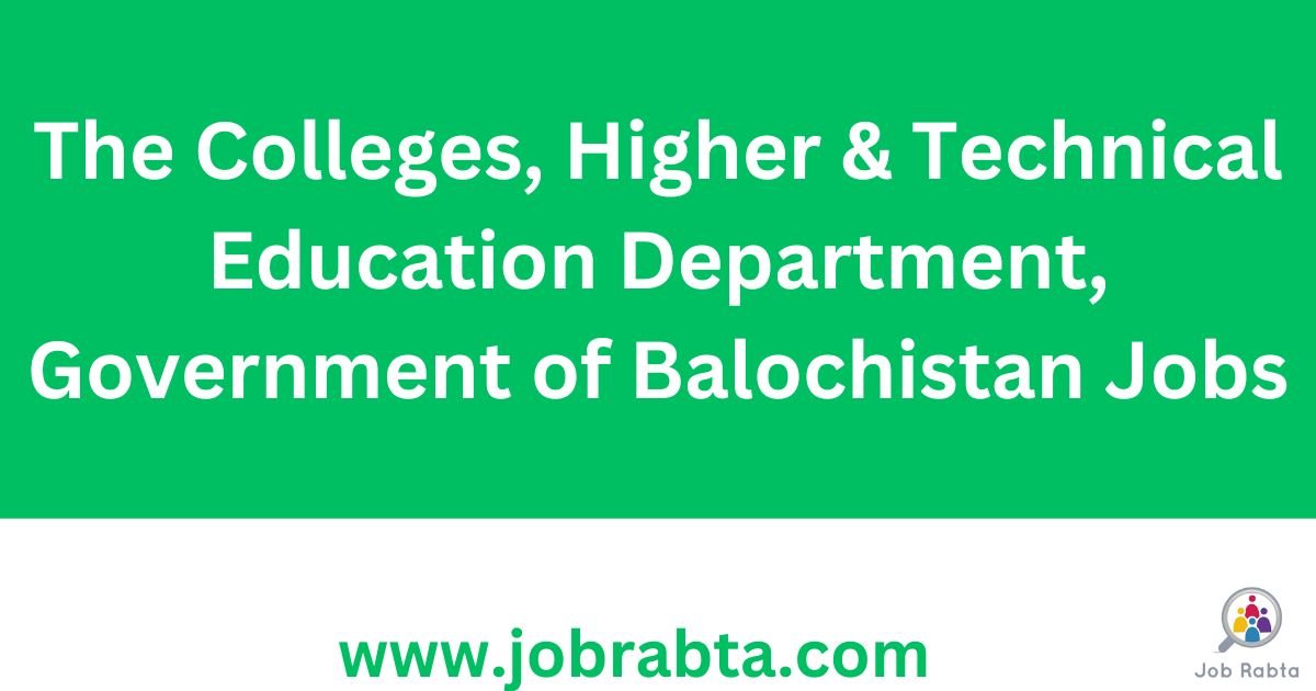 Education Department Balochistan Jobs