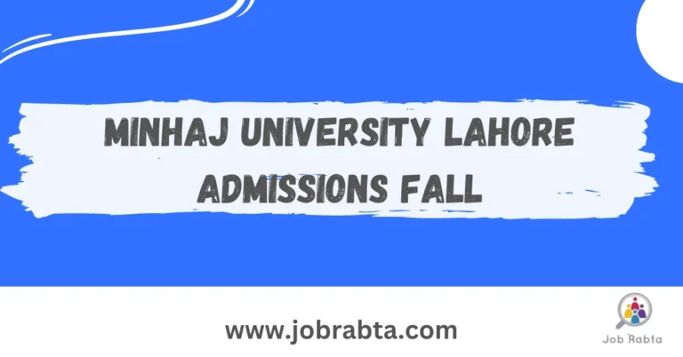 Minhaj University Lahore Admissions Fall