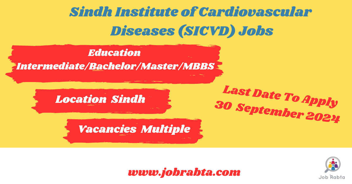 Sindh Institute of Cardiovascular Diseases (SICVD) Jobs